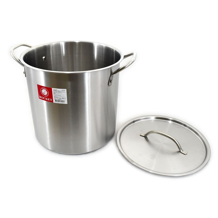 หม้อต้มทรงสูง  ตราจรวด หม้อทรงสูง Rocket หม้อสตูว์  หม้อหูเปลือย ฝาเรียบ หม้อสต๊อกพอท  26 ซม.   ความ