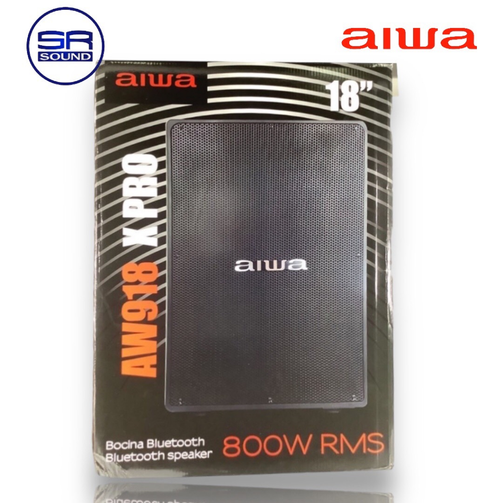 AIWA AW918 X PRO ลำโพง 18 นิ้ว RMS 800 วัตต์ แอมป์ในตัว ไม่มีแบต พร้อม ไมโครโฟน 2 ตัว ต่อลำโพงเพิ่มได้ ไอว่า