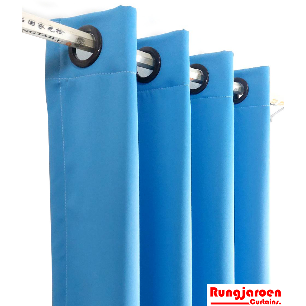 แนะนำ ผ้าม่าน ผ้าม่านสีฟ้า ผ้าม่านตาไก่ สีฟ้าพื้น Blackout ตกแต่งบ้าน ผ้าม่านกัน UV By ร้านรุ่งเจริญผ้าม่าน ราคาพิเศษ มีเก็บเงินปลายทาง