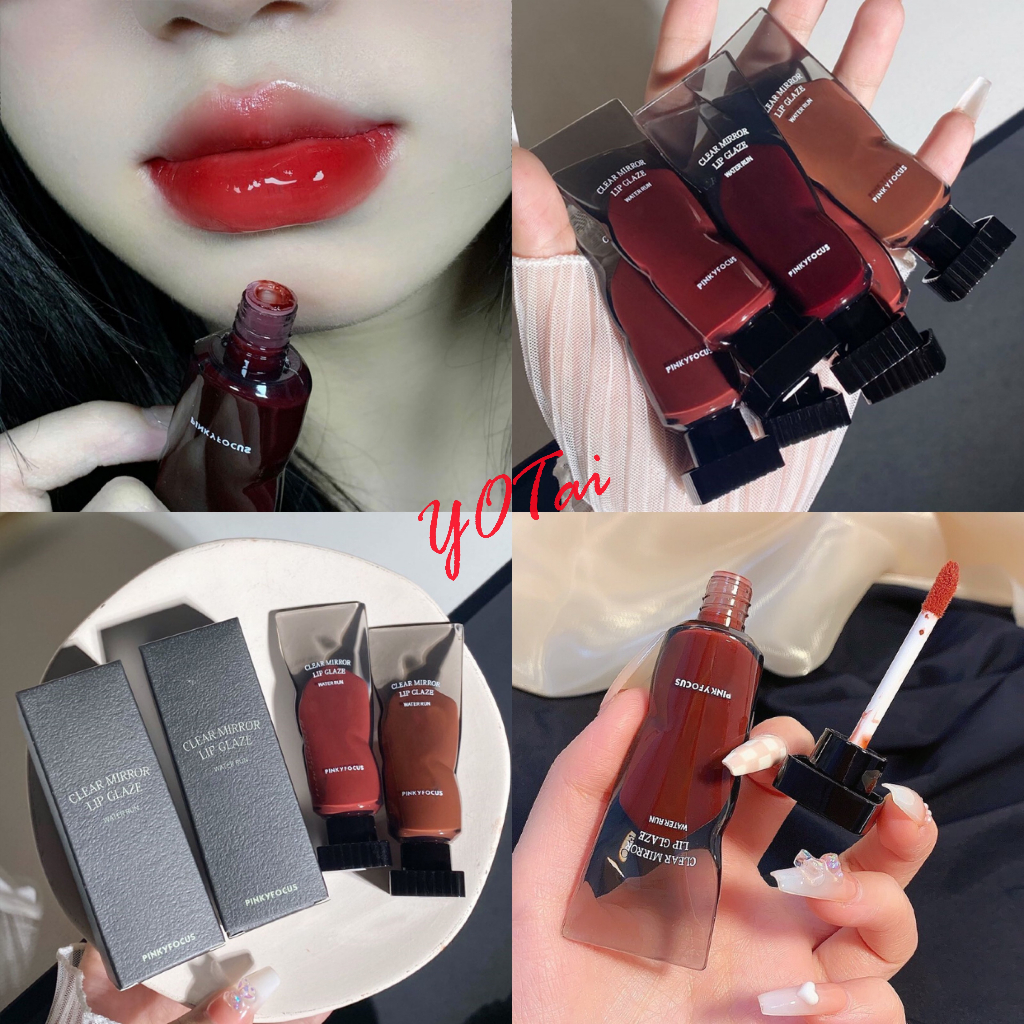 YOTAI PinkyFocus ลิปสติก เคลือบริมฝีปาก ชิมเมอร์ลิปกลอสใส เคลือบลิมฝีปากให้ความชุ่มชื้น กันน้ํา ติดทนนาน
