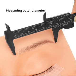 Master Sculptor 10Pcs 80mm Black Eyebrow Tattoo วัดไม้บรรทัดทิ้ง Microblading ตำแหน่ง Brow Vernier Caliper เครื่องมือ