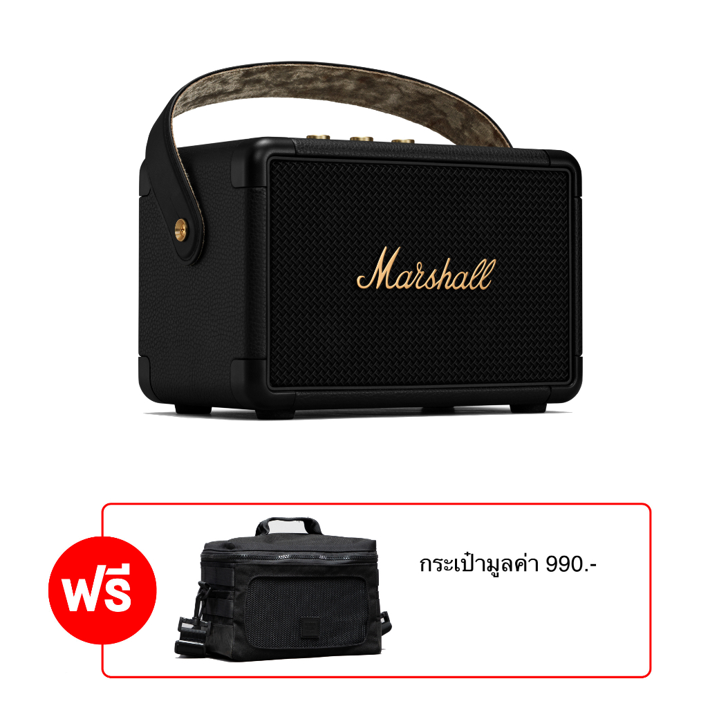Marshall Kilburn II Black&amp;Brass (GG1-000010) แถมฟรีกระเป๋า Kilburn มูลค่า 990.- (PM1-003750)