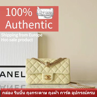 👜ชาแนล CHANEL 23S Mini Lambskin Chain Flip Bag สุภาพสตรี กระเป๋าสะพายไหล่