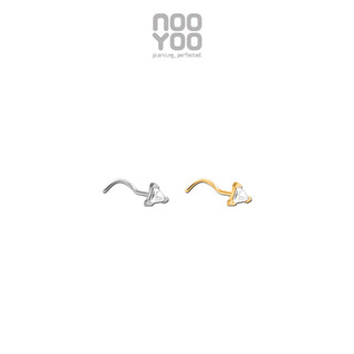 NooYoo จิวจมูกสำหรับผิวแพ้ง่าย TRIANGLE Crystal Nose Pigtail Surgical Steel