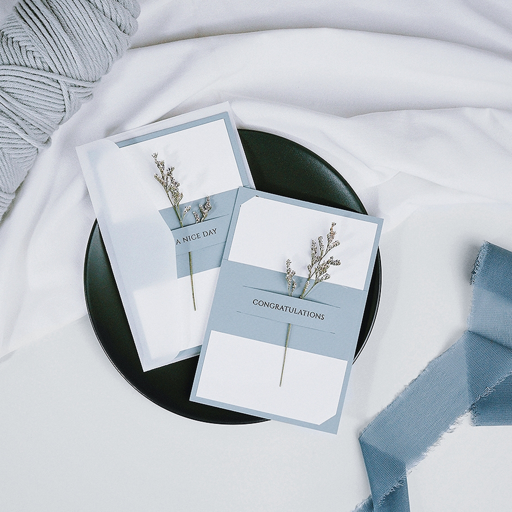 N.IX Congratulations card การ์ดวันปัจฉิม ขนาด 4"x6" (Sky) พร้อมซองกระดาษไข การ์ดแสดงความยินดี