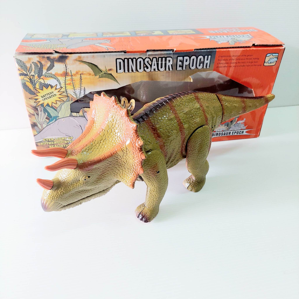 TRICERATOPS DINOSAUR ไดโนเสาร์ ใส่ถ่าน เดินได้ มีเสียง มีไฟ สมจริง มีรับประกัน เทสสินค้า ก่อนส่ง สินค้า ได้ตามรูป 1031