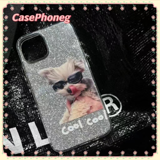 🍑CasePhoneg🍑ป้องกันการหล่น ขอบเต็ม 11 14 pro max การ์ตูน ลูกสุนัข สาวน่ารักหัวใจ ความคิดสร้างสรรค์ case for iPhone 12 13