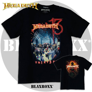 Blaxroxx เสื้อวง ลิขสิทธิ์แท้ MEGADETH® (MGD003) เสื้อยืดคอกลมแขนสั้น เสื้อยืด เสื้อสกรีนลาย เสื้อวินเทจ