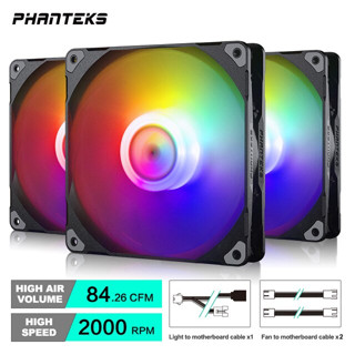 FAN Phanteks M25 PWM D-RGB, 3 Pack - 120mm 140mm Black / White รับประกันศูนย์ไทย