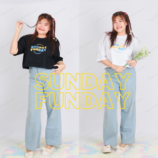 Sunday Funday Crop (อก 52")  Plus size เสื้อครอปผ้าคอตตอน 100%