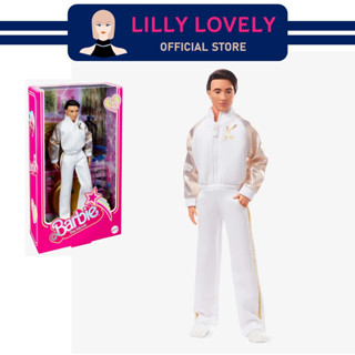 Barbie The Movie Ken Doll in White and Gold Tracksuit  ตุ๊กตาบาร์บี้ เดอะมูฟวี่ เคน ดอล ในชุดวอร์มสีขาวทอง รุ่น HPK04