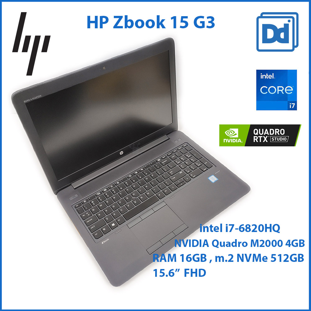 HP Zbook 15 G3 intel i7-6820HQ NVIDIA Quadro M2000m 4GB RAM 16GB NVMe 512GB 4-2 โน๊ตบุ๊คทำงาน