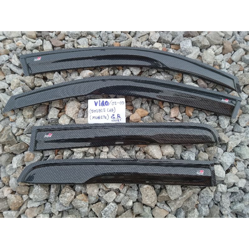 กันสาด 4ประตู Toyota Hilux VIGO วีโก้ ลายเคฟล่า GR 4 Door สำหรับ TOYOTA HILUX VIGO โตโยต้า ไฮลักษ์ วีโก้ วีโก้ แชม 4 ประ