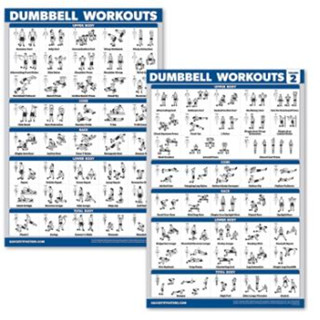 QuickFit : QKFDBL2P* โปสเตอร์ QuickFit Dumbbell Workout Exercise Posters Set