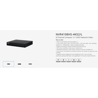 ์NVR Dahua NVR4108HS-4KS2/L (NVR 8 CH No poe)