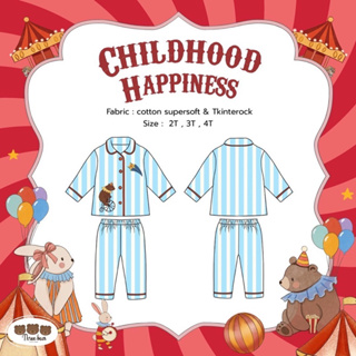 Theme Park 04 Cotton candy pajamas (long) ชุดนอนเด็กแขนยาว-ขายาว