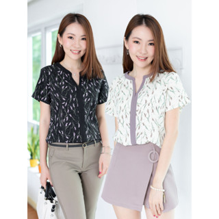 Narinari : NT2210 Y-Hem Wildflower Blouse