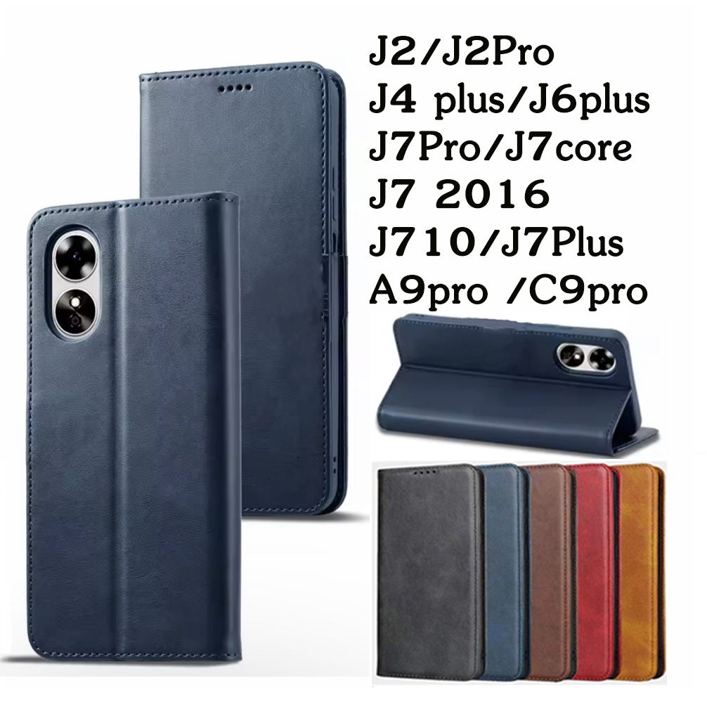 Cases, Covers, & Skins 49 บาท เคสฝาพับหนัง เคสมีแม่เหล เคสเปิดปิด สำหรับ SAMSUNG J2 J4 plus J7Pro J7 2016 J710 J2Pro J6plus J7core J7Plus A9pro C9pro Mobile & Gadgets