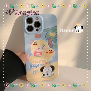 🌈Langton🌸ป้องกันการหล่น ขอบเต็ม iphone 11 14 pro max การ์ตูน ลูกสุนัข สาวน่ารักหัวใจ หวานสวย case for iPhone 12 13