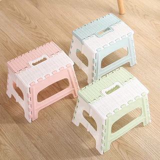พร้อมส่ง! ! เก้าอี้พับพกพา อเนกประสงค์ พลาสติกพับได้ Baby Foldable Chair แสงสว่าง