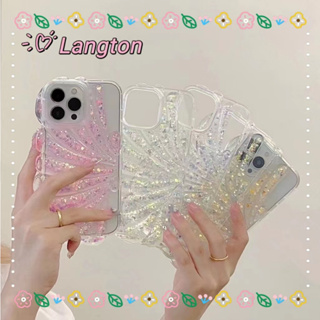 🌈Langton🌸ป้องกันการหล่น ขอบเต็ม iphone 11 14 pro max ทรายดูด สีสัน เคสใส ความคิดสร้างสรรค์ case for iPhone 12 13