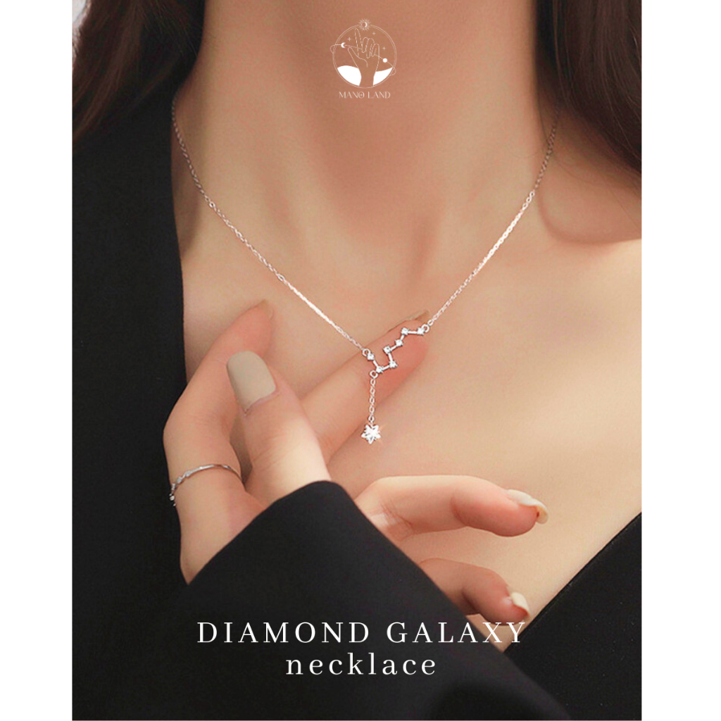 MNL DIAMOND GALAXY สร้อยคอ จี้ประดับเพชร กลุ่มดาวแห่งกาแลคซี่ เครื่องประดับแฟชั่น เงินแท้ ผู้หญิง น่ารัก มินิมอล เกาหลี ราคา ถูกที่สุด ดีลบีเคเค แกลเลอรีภาพที่ 6