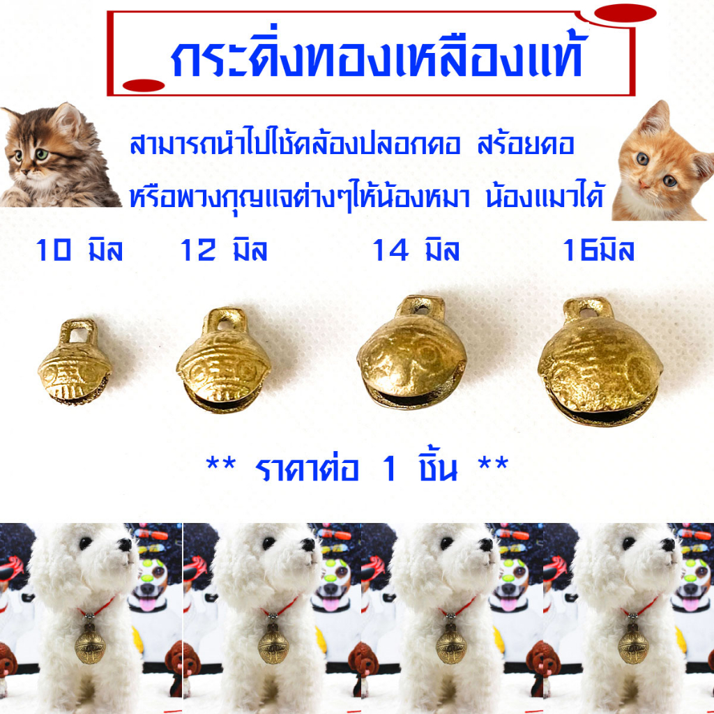 P376 กระดิ่ง กระพรวน กระดิ่งทองเหลืองแท้ ระฆังทองเหลืองเสือจีน กระดิ่งน้องหมาแมว เสียงใสดังกังวาน ZX