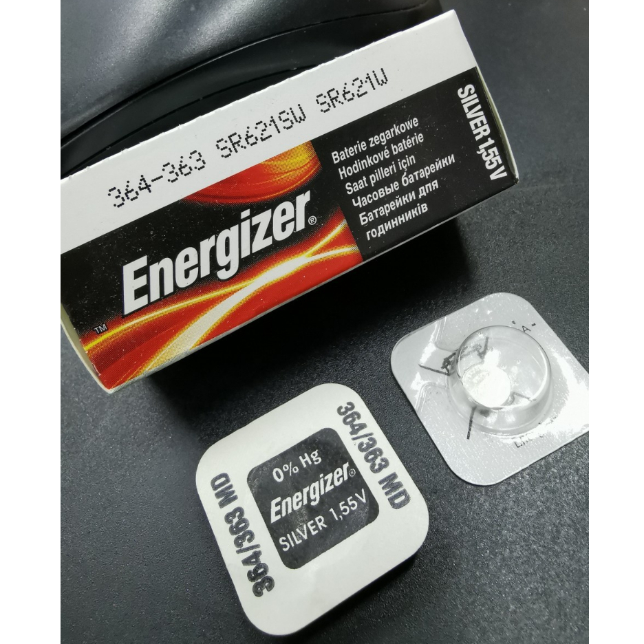 ถ่านกระดุม ถ่านนาฬิกา Energizer 364/363 (SR621SW,SR621W,SR60, 621W) Battery Silver Oxide 1.55V
