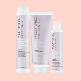 PAUL MITCHELL CLEAN BEAUTY REPAIR 150 250 ML.แชมพู ครีมนวดผม ลีฟอิน สำหรับปัญหาผมแห้งเสีย ขาดความชุ่มชื้น