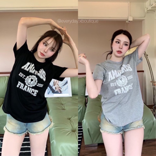 “Paris T-Shirt”🖤(320฿ฟรีส่ง) เสื้อยืดแบรนด์ดัง งานชนช๊อปเลยค้า ดีเทลลายสกรีนอย่างดี สวยเบสิค แมทช์ง่าย ดูแพงมาก valen