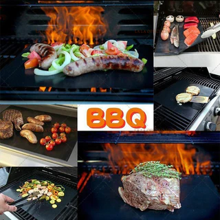 🔥แผ่นเทฟลอน แบบไม่ติด แผ่น รอง ย่าง บาร์บีคิว BBQ กระทะ ใช้ซ้ําได้ สําหรับย่างบาร์บีคิว แผ่นรองย่าง แผ่นรองปิ้งย่าง