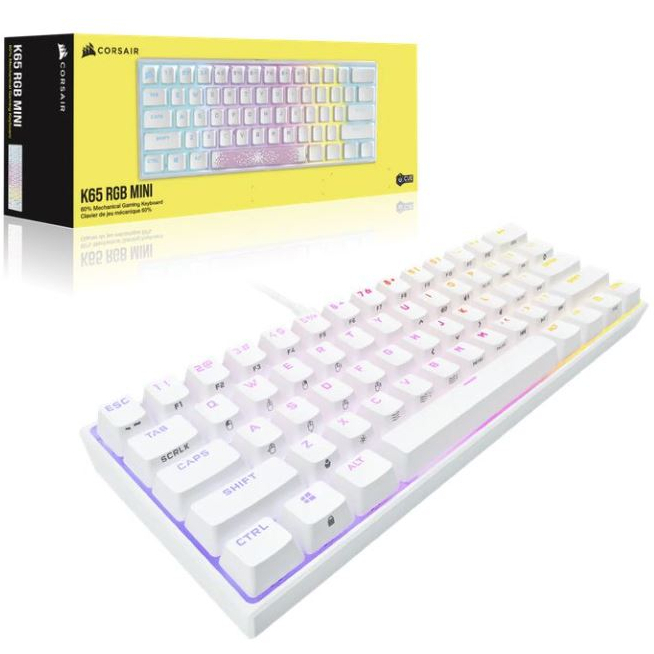CORSAIR K/B K65 RGB MINI WHITE [US] MX SPEED RGB : CH-9194114-NA GAMING