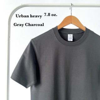 เสื้อยืดสีเทาชาโคล Urban heavy 7.8