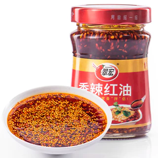 พริกน้ำมัน เผ็ดหอมอร่อย หมักปิ้งย่าง ผัด นำเข้าจากเสฉวนสูตรต้นตำรับแท้ๆ 翠宏 香辣红油 200-750g malamart
