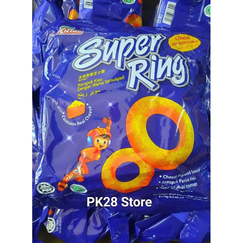 ขนมริงชีสสุดฮิต Super Ring Cheese (1 ห่อใหญ่มี 8 ห่อเล็ก) มีฮาลาล สินค้าใหม่ไม่มีค้างสต็อก