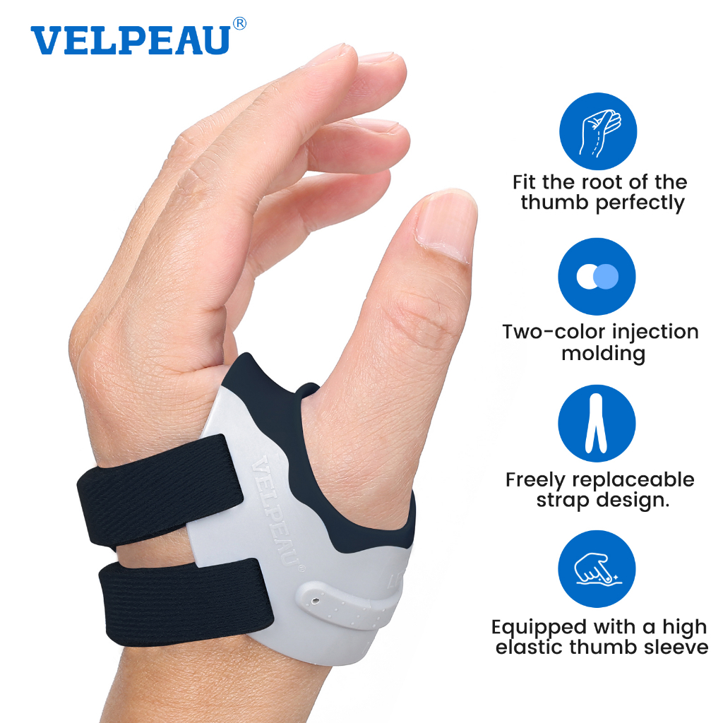 อุปกรณ์ซัพพอร์ตนิ้วและข้อมือ วีล์เพียว VELPEAU (VP0907) ตัวป้องกันฐานนิ้วหัวแม่มือ ปวดอุ้งนิ้ว เดอกาแวง กายภาพ