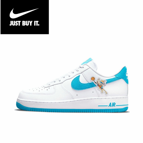 Space Jam x Nike Air Force 1 Low 07Tune Squad White and blue Sports shoes style ของแท้ 100 %