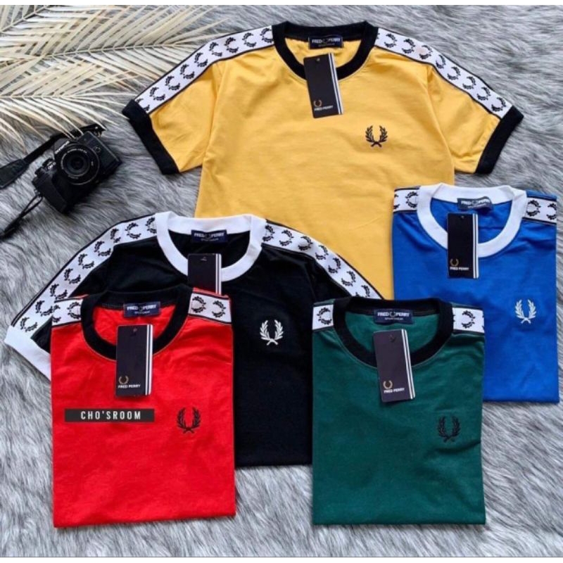 เสื้อยืดรวงข้าว  Fred perry สินค้าขายดี พร้อมส่ง ผ้าคอตตอนแท้100% การันตีความนุ่ม ใส่สบาย