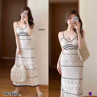 MF18684  Maxi Dress แม็กซี่เดรสยาว เนื้อผ้าถักนุ่ม ยืดตามตัวค่าา ต้องมีติดตู้นะคะสาวๆ ของมันต้องมี ช้าหมดน้าา!!!! พร้อมส