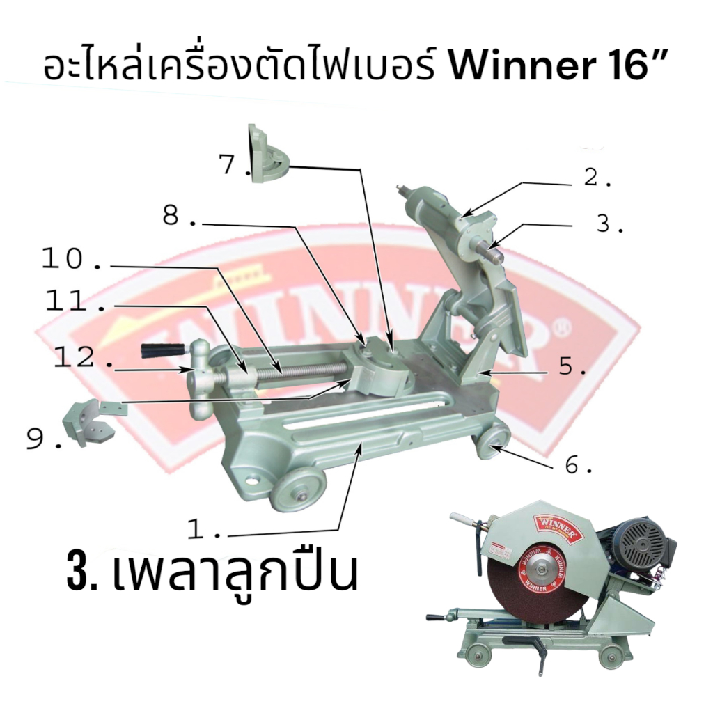 3. เพลาลูกปืนวินเนอร์ SM1 (อะไหล่เปลี่ยนเฉพาะเพลาลูกปืน)