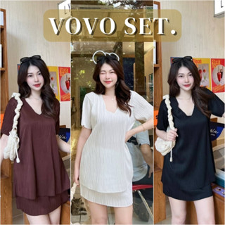 -Vovo set- ชุดเซ็ทกระโปรง เซ็ทสาวอวบ ชุดเซ็ทผู้หญิง ชุดเซ็ทฟรีไซส์ เซ็ทกระโปรงน่ารักๆ ป้าย Sheeny.