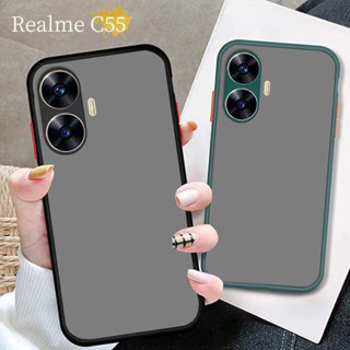 [ ส่งจากไทย ] Case  Realme C55  เคสกันกระแทก ปุ่มสีผิวด้าน ขอบนิ่มหลังแข็ง Realme C55  พร้อมส่ง
