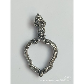 GAR4Whitebrass Garuda4 amulet casing 20x22mm กรอบพระ ไวท์บราส สำหรับพญาครุฑ วัดโพธิ์ทอง พิมพ์เล็ก