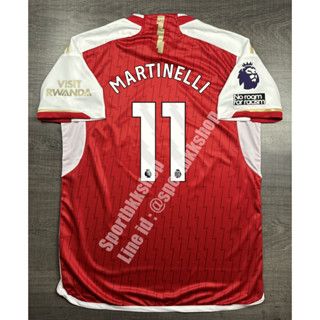 เสื้อฟุตบอล Arsenal Home อาเซน่อล เหย้า 2023/24 อาร์ม EPL เบอร์ชื่อ 11 MARTINELLI