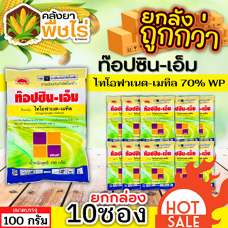 🌽 💥💥 สินค้ายกแพ็ค 💥💥 ท็อปซิน-เอ็ม (ไทโอฟาเนต-เมทิล) 100กรัม*10ซอง ป้องกันโรคพืชได้หลากหลาย