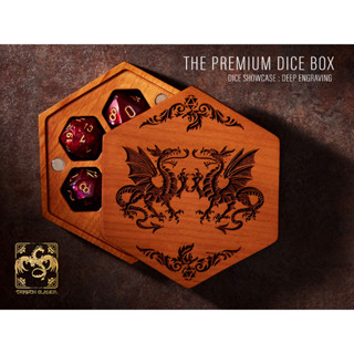 The Dragon Dice Box CHERRY WOOD | Premium DnD Dice Box | D&amp;D Dice Box | Dice Vault | Dice Storage Tray for MTG RPG