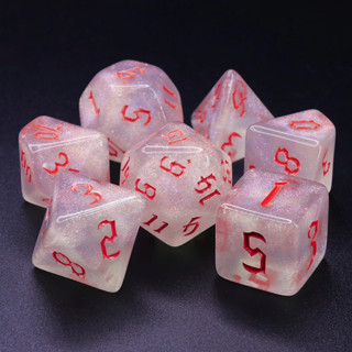 Crystal Serendipity Dice Set of 7 | ลูกเต๋า Dice For DnD D&amp;D MTG RPG TRPG เกมกระดาน บอร์ดเกม Game ไพ่ทาโรต์ Magic เมจิก