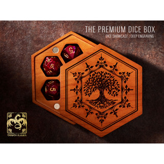 The World Dice Box CHERRY WOOD | Premium DnD Dice Box | D&amp;D Dice Box | Dice Vault | Dice Storage Tray for MTG RPG Gaming