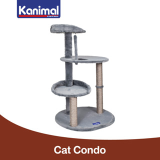 Kanimal Cat Tree ของเล่นแมว คอนโดแมว 3 ชั้น ที่นอนแมว พร้อมเสาลับเล็บ สำหรับแมวทุกวัย Size L ขนาด 60x49x101 ซม.