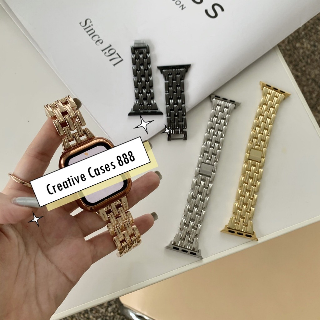 พร้อมส่ง ใหม่สายสแตนเลสลายสาน งานสุดชิค ใช้ได้กับ Smart Watch 8 7 6 5 4 3 2 1 Se Ultra และ Ultra8Pro
